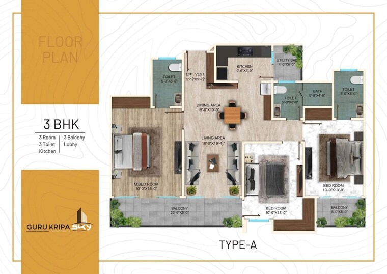 Floor Plan, sunrakh bangar Studio 580 Sq.Ft. Apartment In Sunrakh Bangar Vrindavan 10562708