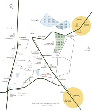4 BHK Apartment – Map Location View at Suraksha Whispering Waves, Begur - for Sale