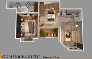Floor Plan in 2 BHK Villa at Chhatikara – for Sale