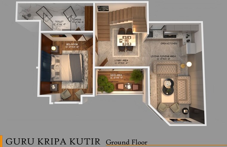 Floor Plan, chhatikara 2 Bedroom 100 Sq.Yd. Villa In Chhatikara Vrindavan 10563329