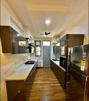Kitchen in 3 BHK Apartment at Jaipurias Sunrise Greens Zirakpur, Vip Road – for Rent