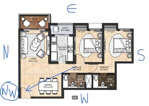 Floor Plan in 2 BHK Apartment at Lodha Sterling, Kolshet Road – for Rent