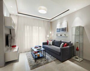 Living Room in 1 BHK Apartment at Piramal Vaikunth, Balkum Pada – for Rent
