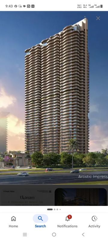 4 BHK + Servant Room,Study Room 5500 Sq.Ft. Apartment in Great Value Ekanam