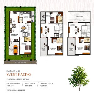 Floor Plan in 3 BHK Villa at Shamirpet – for Sale