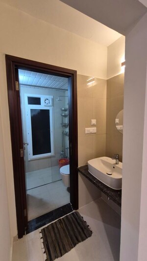 Bathroom in 4 BHK Apartment at LnT Raintree Boulevard, Hebbal – for Rent