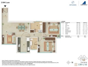 Floor Plan in 2 BHK Apartment at Dynamix Divum, Malad East – for Rent