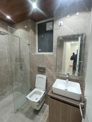Bathroom in 3 BHK Apartment at Chattarpur – for Rent