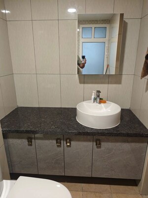 Bathroom in 3 BHK Apartment at Mantri Lithos, Thanisandra – for Rent