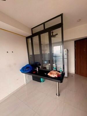 Living Room in 1 BHK Apartment at Lodha Crown Quality Homes, Majiwada – for Rent