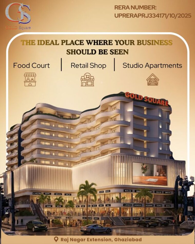 Exterior View, gky-gold-square Commercial Office Space 750 Sq.Ft. In Raj Nagar Extension Ghaziabad 10568333