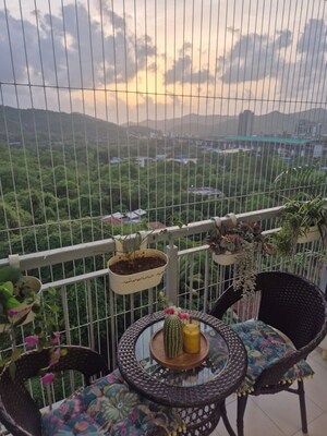 Balcony in 3.5 BHK Apartment at VR Bhoomi Acres F Wing, Ghodbunder Road – for Rent
