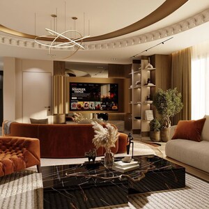 Living Room in 3 BHK Apartment at The Residences at Brigade Tech Gardens, Brookefield – for Sale