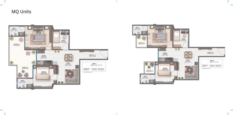 Floor Plan, ganga-tathastu 3 Bedroom 1145 Sq.Ft. Apartment In Sohna Sector 5 Gurgaon 10568534