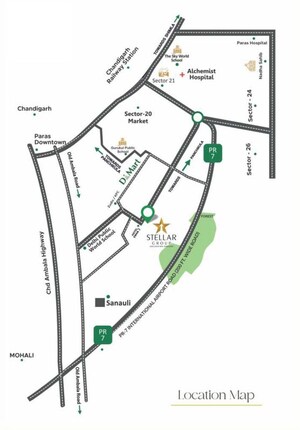 3 BHK Apartment – Map Location View at Stellar Heights, Sanauli - for Sale