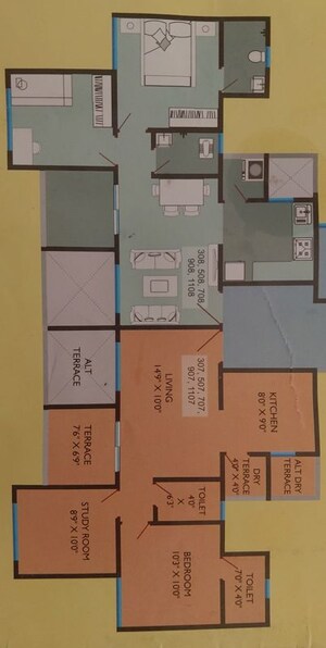 Floor Plan in 2 BHK Apartment at Spectrum BA Swadesha, Moshi – for Sale