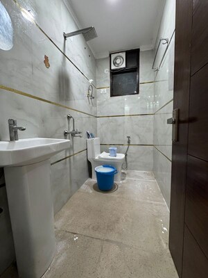 Bathroom in 3 BHK Builder Floor at Chattarpur – for Rent
