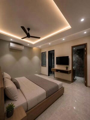 Living Room in 3 BHK Apartment at Chattarpur – for Rent