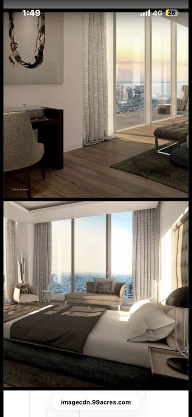 Living Room, trump-residences 3 Bedroom 3525 Sq.Ft. Apartment In Sector 69 Gurgaon 10569520