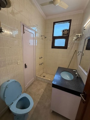 Bathroom in 3 BHK Builder Floor at Nehru Enclave – for Rent