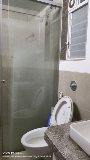 Bathroom in 3 BHK Apartment at Goel Ganga Acropolis, Baner – for Rent