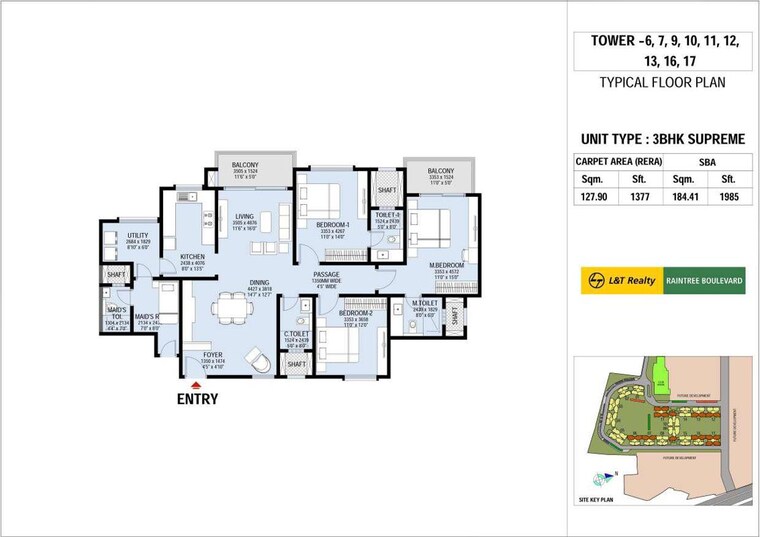 Floor Plan, l-t-raintree-boulevard 4 Bedroom 3162 Sq.Ft. Apartment In Hebbal Bangalore 10564079