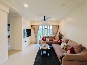 Living Room in 3 BHK Apartment at Godrej Emerald, Ghodbunder Road – for Rent
