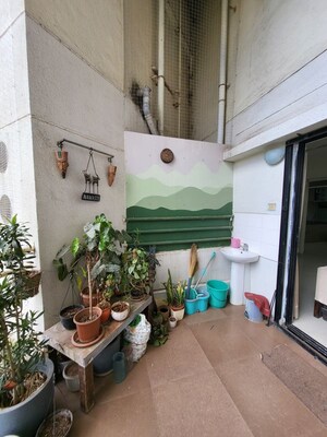 Balcony in 2 BHK Apartment at Nandan Vatsalya Vihar, Aundh – for Rent