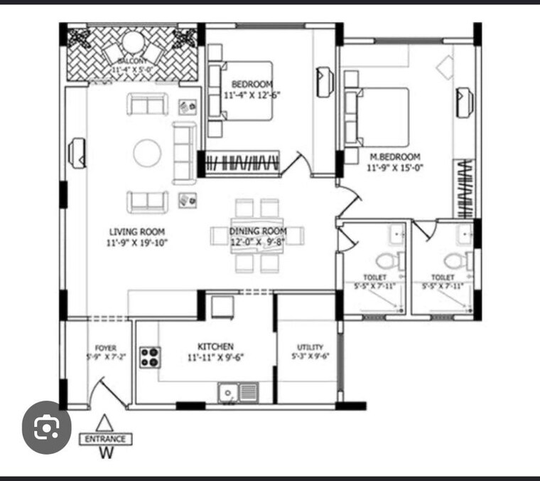 Floor Plan, shriram-suhaana 2 Bedroom 1305 Sq.Ft. Apartment In Yelahanka Bangalore 10570148