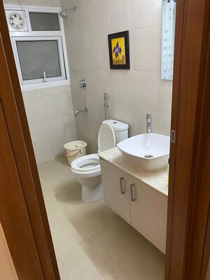 Bathroom in 3.5 BHK Apartment at Bhartiya Nikoo Homes, Thanisandra Main Road – for Rent