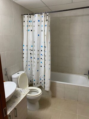 Bathroom in 3.5 BHK Apartment at Bhartiya Nikoo Homes, Thanisandra Main Road – for Rent