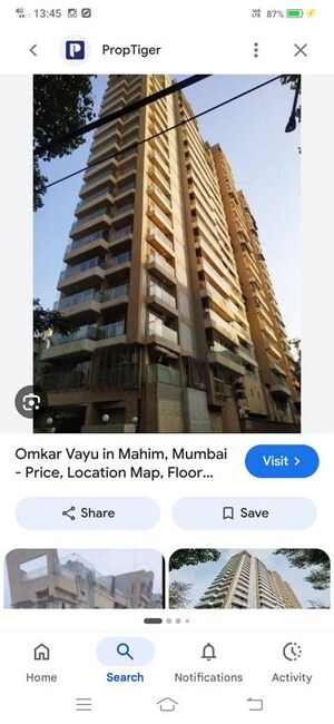 Building Lobby in 1 BHK Apartment at Omkar Vayu, Mahim – for Rent