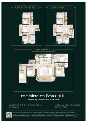 Floor Plan in 4 BHK Apartment at Mahindra BeaconHill, Agripada – for Sale