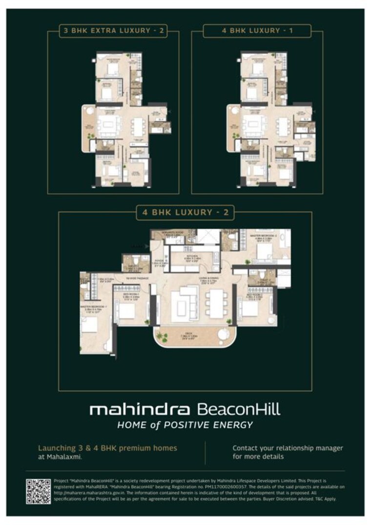 Floor Plan, mahindra-beaconhill 4 Bedroom 1800 Sq.Ft. Apartment In Agripada Mumbai 10570562