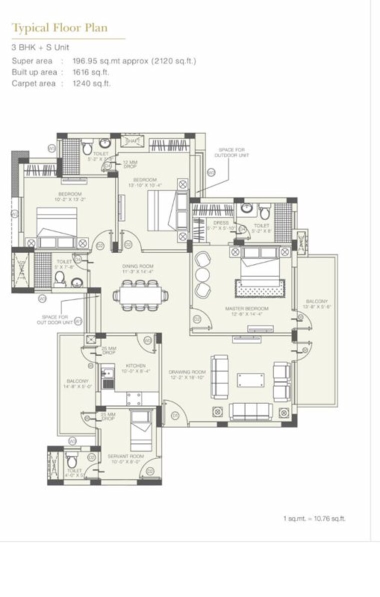 Floor Plan, orris-aster-court-premier 3.5 Bedroom 2120 Sq.Ft. Apartment In Sector 85 Gurgaon 10570661