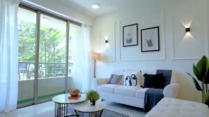 Living Room in 2.5 BHK Apartment at Oberoi Realty Splendor, Andheri East – for Sale
