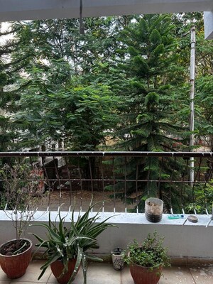 Balcony in 3 BHK Apartment at Morya Giri Apartment, Pimple Nilakh – for Rent