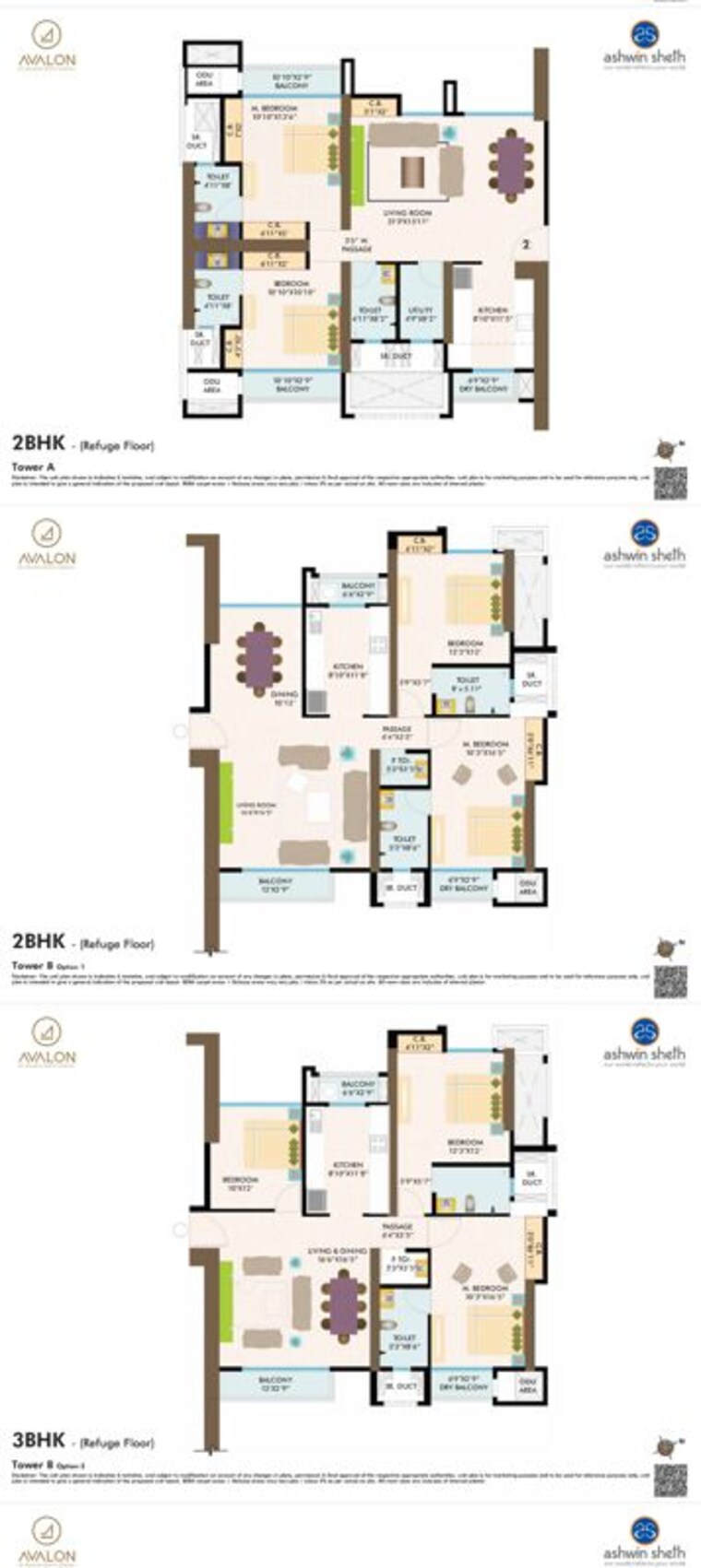 Floor Plan, sheth-avalon 3 Bedroom 1975 Sq.Ft. Builder Floor In Laxmi Nagar Thane 10571199