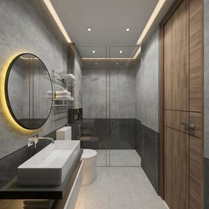 Attached Bathroom in 4 BHK Builder Floor at Shanti Kunj – for Sale