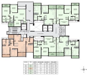 Floor Plan in 3 BHK Apartment at Basil Mount Lords, Dhankawadi – for Sale