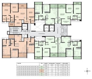 Floor Plan in 3 BHK Apartment at Basil Mount Lords, Dhankawadi – for Sale