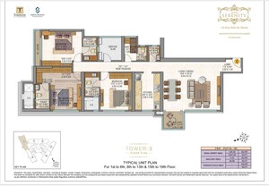 Floor Plan in 3.5 BHK Apartment at Sheth Auris Serenity Tower 3, Malad West – for Sale