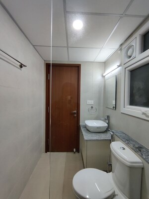 Bathroom in 2 BHK Apartment at Bhartiya Nikoo Homes Phase 2, Thanisandra Main Road – for Rent