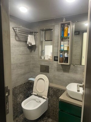 Bathroom in 2 BHK Apartment at Textila CHS, Prabhadevi – for Rent
