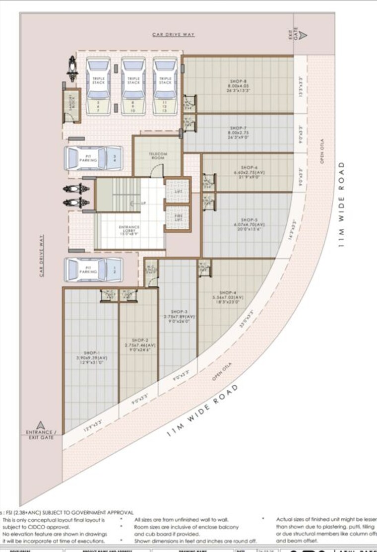 Floor Plan, sambhav-deep-niketan 1 Bedroom 680 Sq.Ft. Apartment In Karanjade Navi Mumbai 10572340