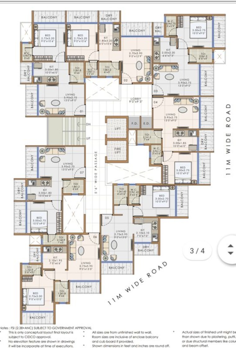 Floor Plan, sambhav-deep-niketan 1 Bedroom 680 Sq.Ft. Apartment In Karanjade Navi Mumbai 10572340