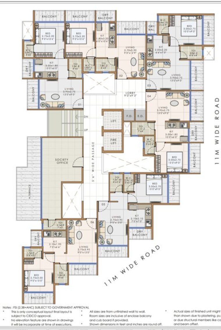 Floor Plan, sambhav-deep-niketan 1 Bedroom 680 Sq.Ft. Apartment In Karanjade Navi Mumbai 10572340