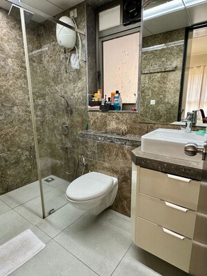 Bathroom in 2 BHK Apartment at L&T Emerald Isle, Powai – for Rent