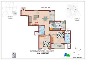 Floor Plan in 2 BHK Apartment at HM World City, Jp Nagar – for Sale