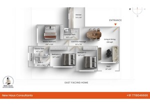 Floor Plan in 3 BHK Apartment at Chandak Stella, Goregaon West – for Sale